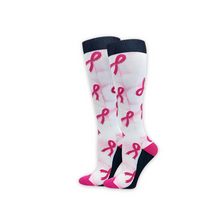 ThinkMedical Tie Dye Pink Ribbon Compression Sock